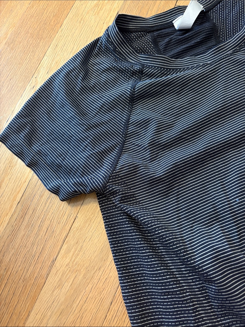 Athleta Navy and White Striped Performance Tee - Picture 3 of 5